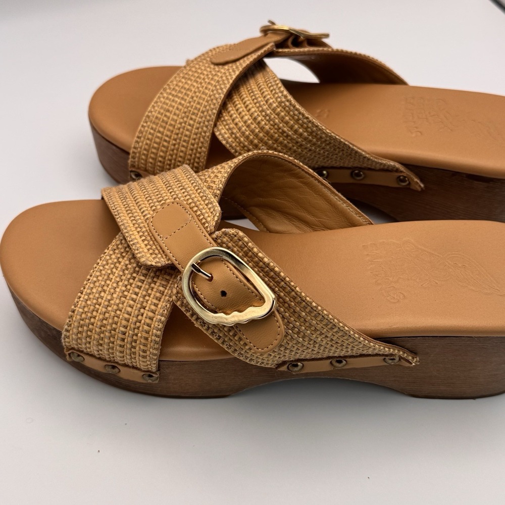 Ancient Greek Women's Clogs Beige Marilisa Sandals Size EU 37 Or US 7/6.5